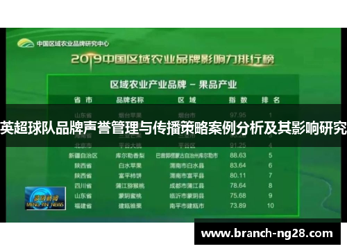 英超球队品牌声誉管理与传播策略案例分析及其影响研究 英超球队品牌声誉管理与传播策略案例分析及其影响研究