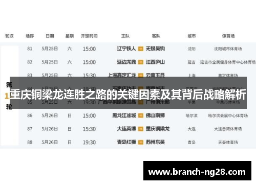 重庆铜梁龙连胜之路的关键因素及其背后战略解析