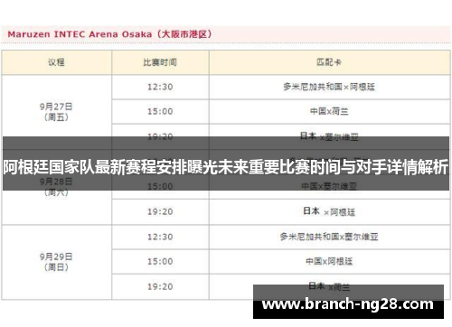 阿根廷国家队最新赛程安排曝光未来重要比赛时间与对手详情解析